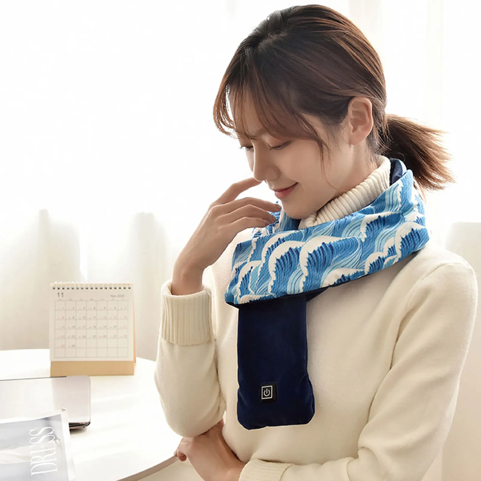 USB Heating Warm Winter Scarf Breathable Skin-Friendly Comfortable to Wear Scarves for Christmas Valentine's Gift FS99