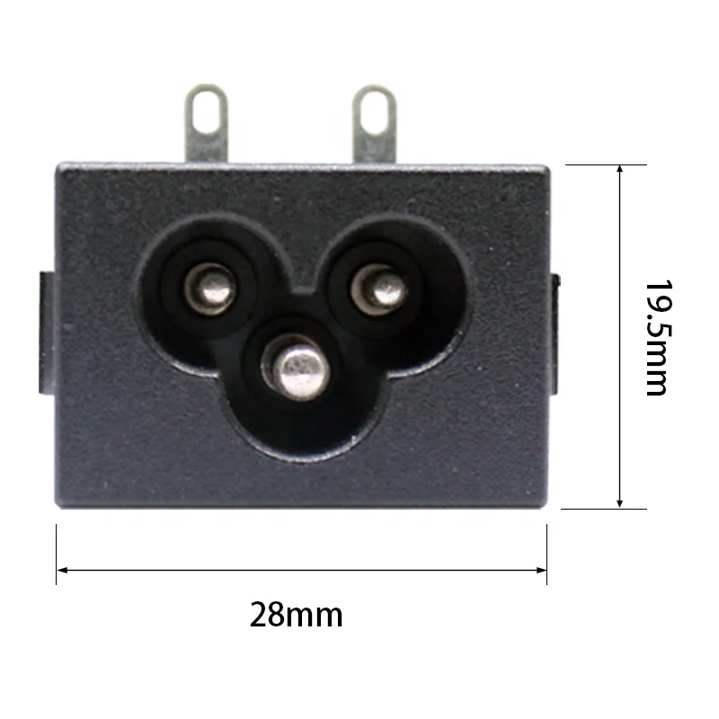 IEC C6 power socket welding terminal micky mouse male socket