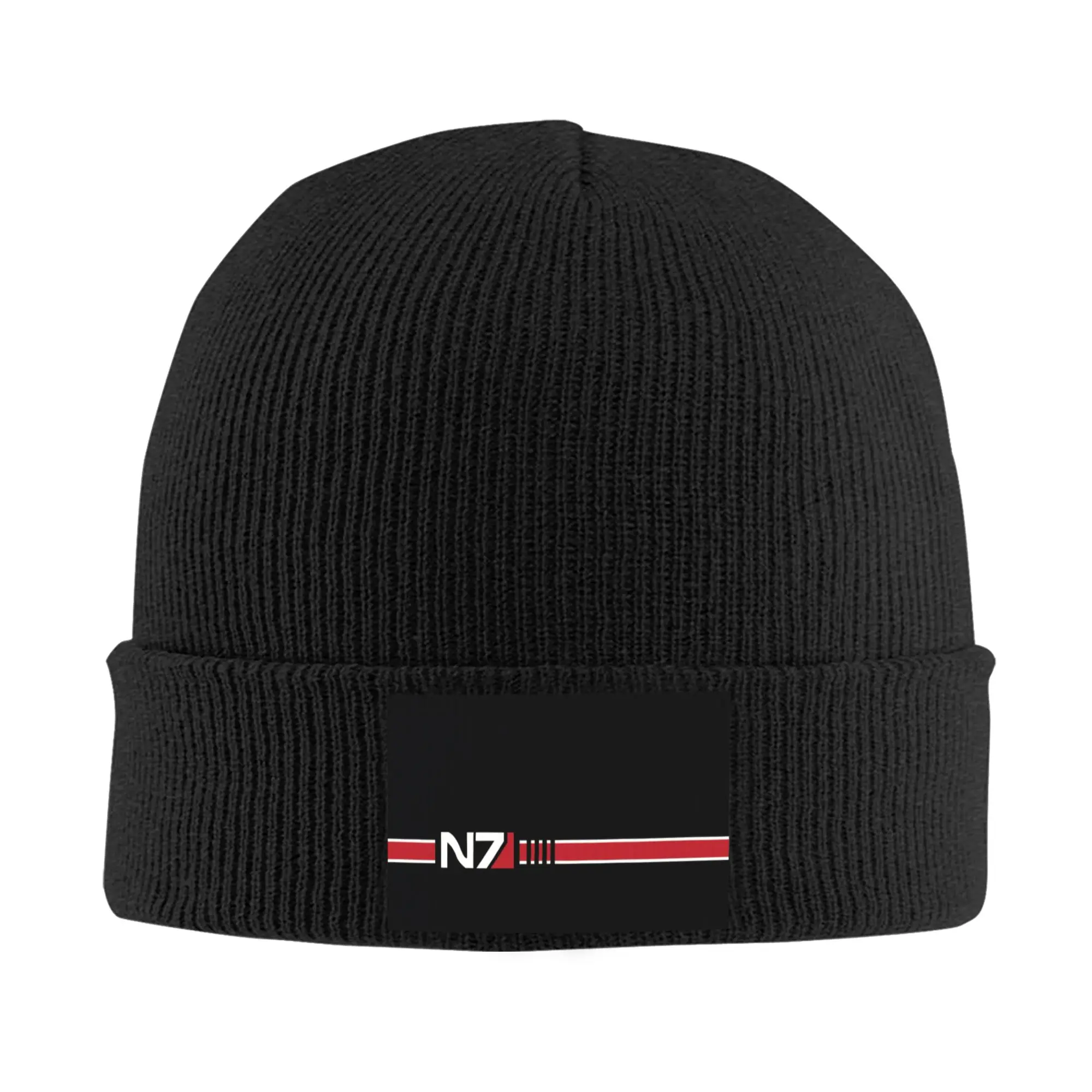 Custom N7 Mass Effect  Beanie Cap Winter Warm Bonnet Homme Knitted Hat Street Outdoor Ski Play Gaming Skullies Beanies Hats