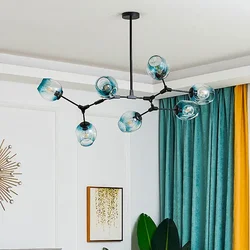 Black Molecular Light Ball Light Bedroom Cafe Led Light Fixtures Modern Chandeliers Dining Room Living Gold Chandelier Lighting