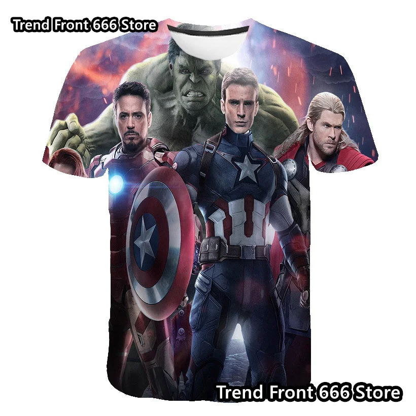 Summer Marvel Superhero Kids Mens Family Look The Avengers t shirt 3D Prited T shirts Boys Short Sleeve Cos Parent-child outfit