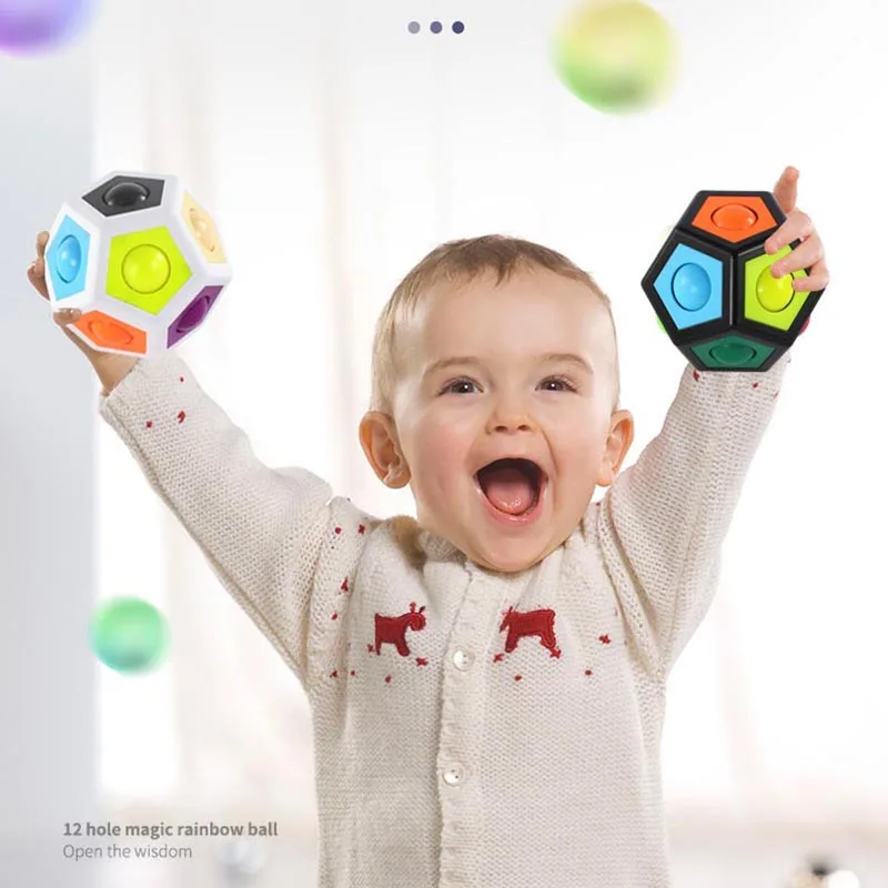 Magic cube Polygon Rainbow Ball Magic Ball fidget toys Polyhedron Football Educational Decompression Toy Fidget Stress Relief