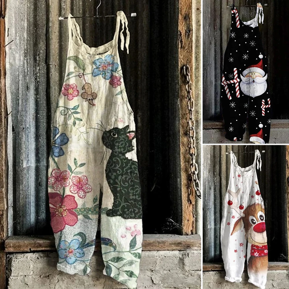 

MiaMuse Boutique летние комбинезоны 2025 женские милые отпускные комбинезоны без рукавов с круглым вырезом и широкими штанинами до щиколотки