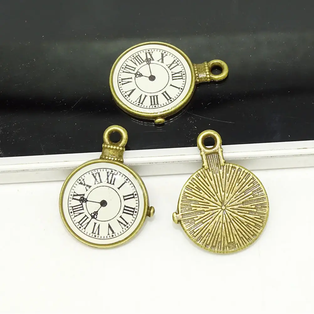 10 pcs Pendant Jewelry Making Accessories Charms Necklace Alloy Halloween Christmas New Year Clock Necklace Pendant Delicate