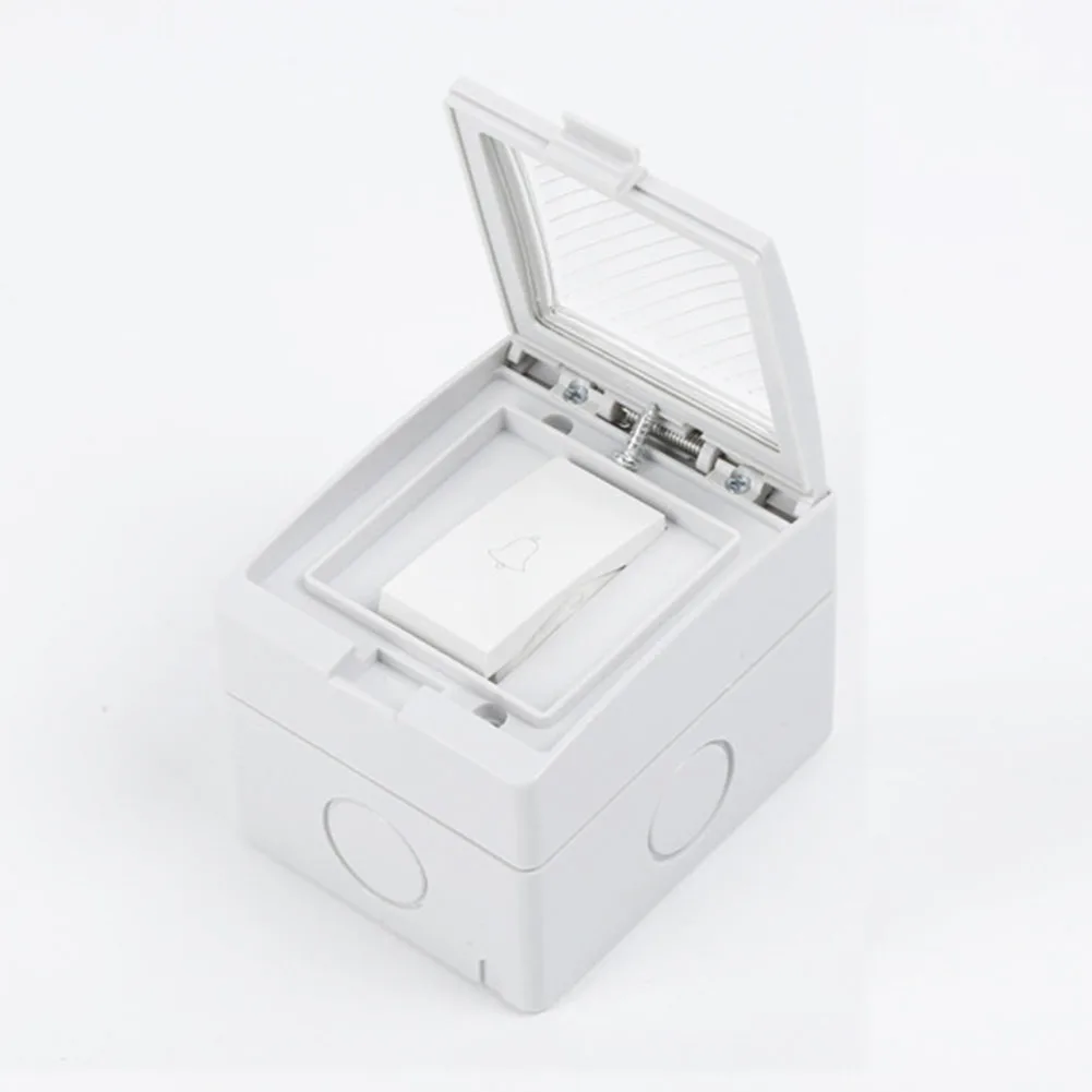 Outdoor Doorbell Switch with Integrated Waterproof Wall Socket IP55 Certified for Harsh Weather and 250V Applications