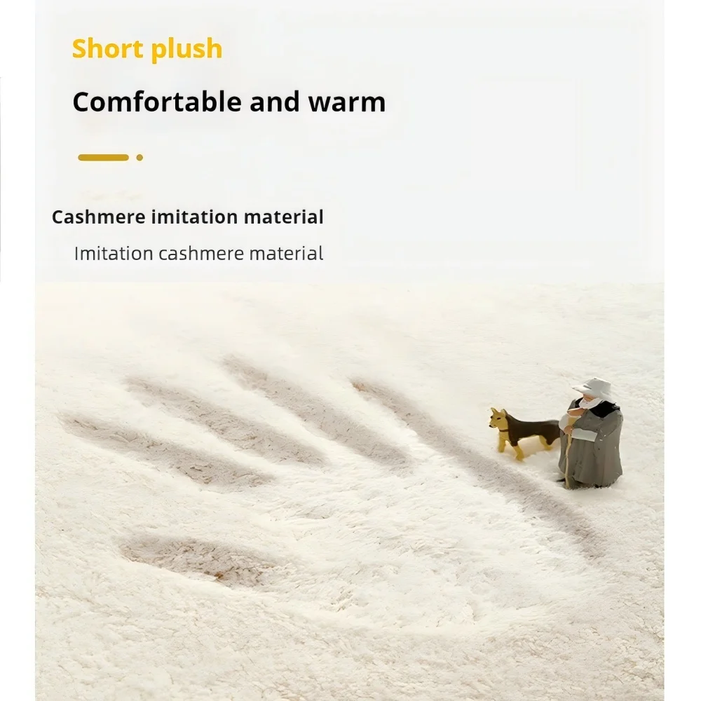 VIKAMA شكل غير منتظم حديث كريمي اللون متقلب السجاد سجادة غرفة النوم السرير البساط خليج نافذة وسادة ديكور المنزل