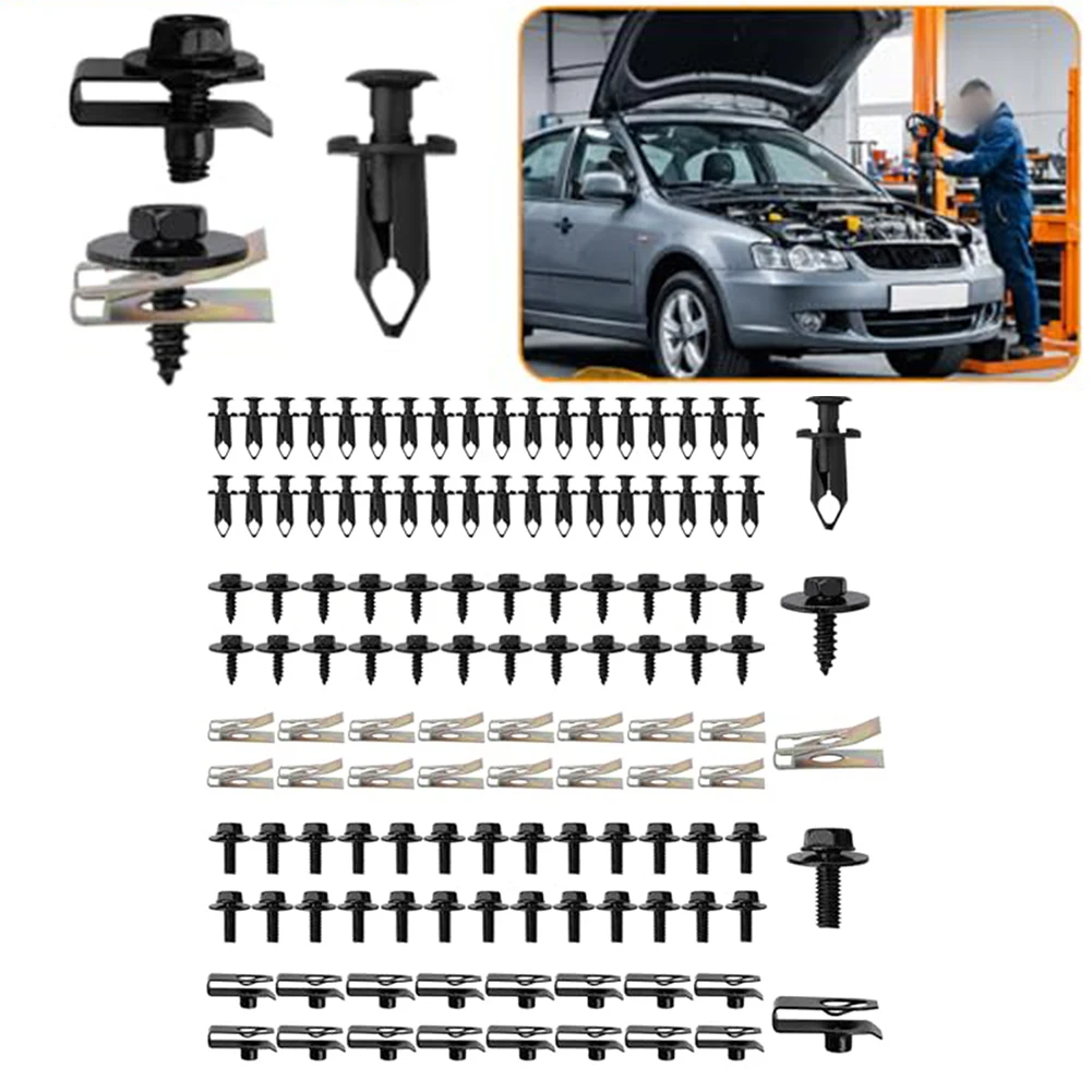 

125 шт., автомобильный крепежный винт, болт, автозажим, U-образные зажимы, комплект автомобильной панели, зажим для обшивки кузова, автомобильные аксессуары