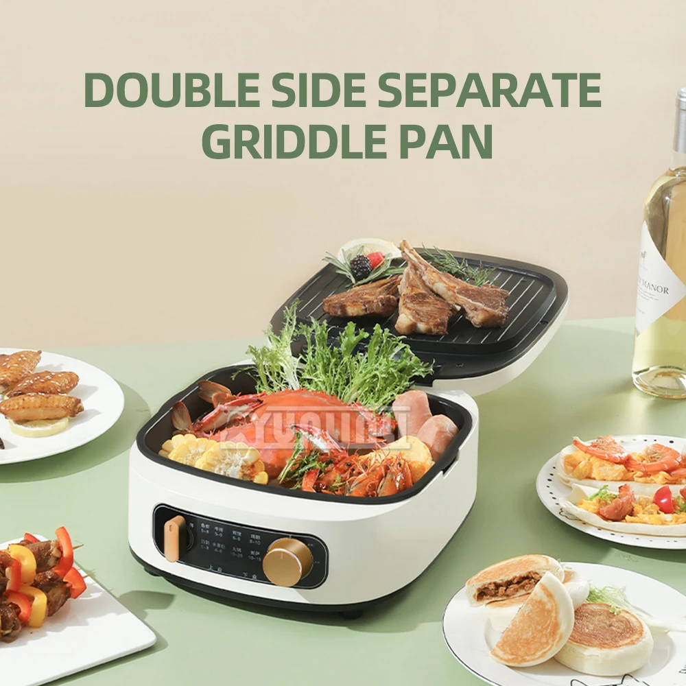 ماكينة خبز فطيرة التدفئة على الوجهين، مقلاة خبز كهربائية منزلية متعددة الوظائف، طباخ صغير، صانع فطيرة كهربائية