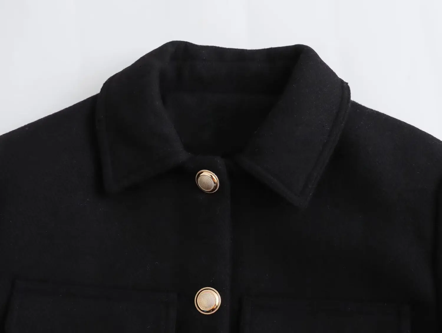 TRAFZA Casual Chic Women Blend Short Blazer Fashion 2024 Autumn Winter Short Jacket Coat Elegant Female Jacket Office Coat