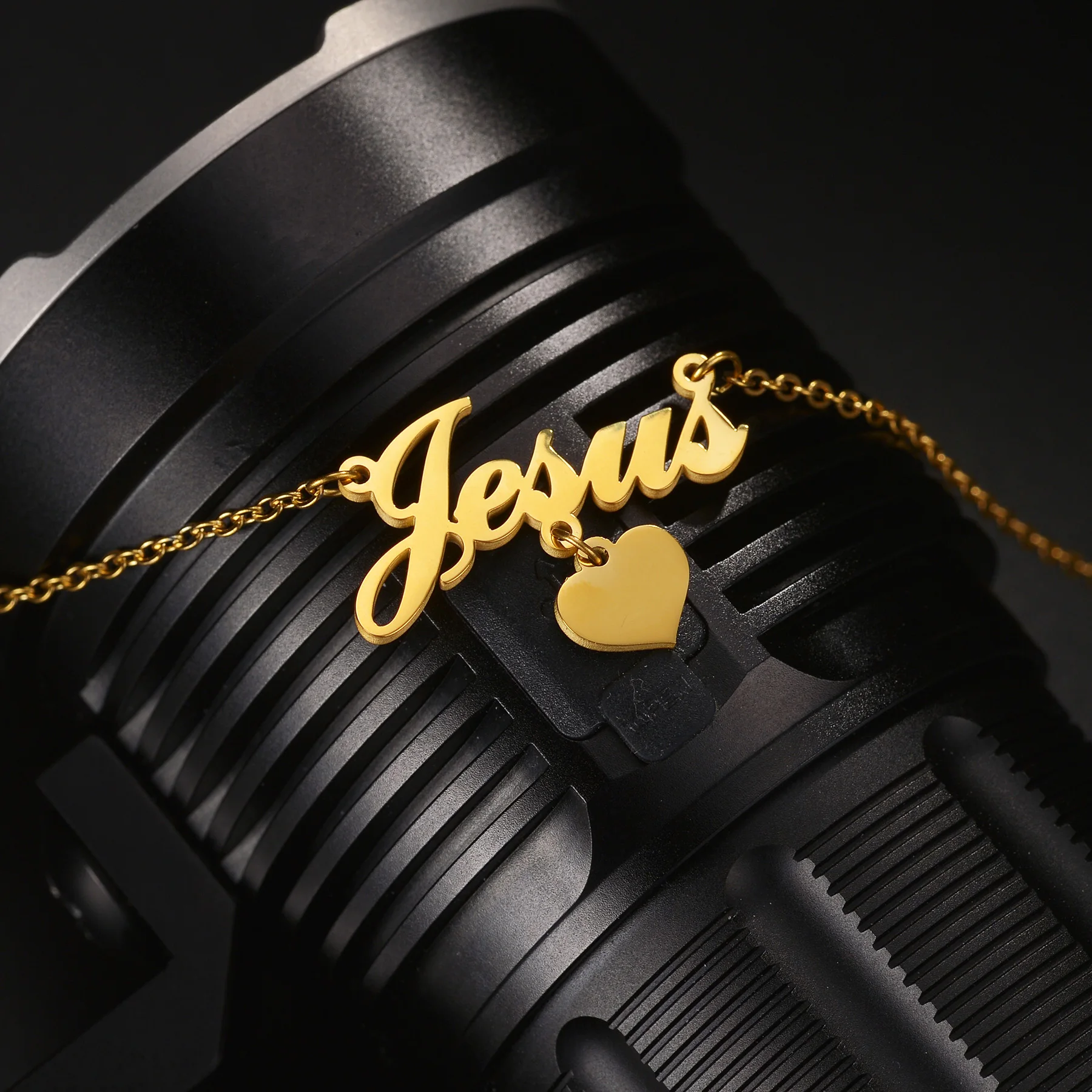 Atoztide Personalized Custom Name Necklace for Women Men Stainless Steel Hang Heart Stone Pendant Chain Birthday Jewelry Gift