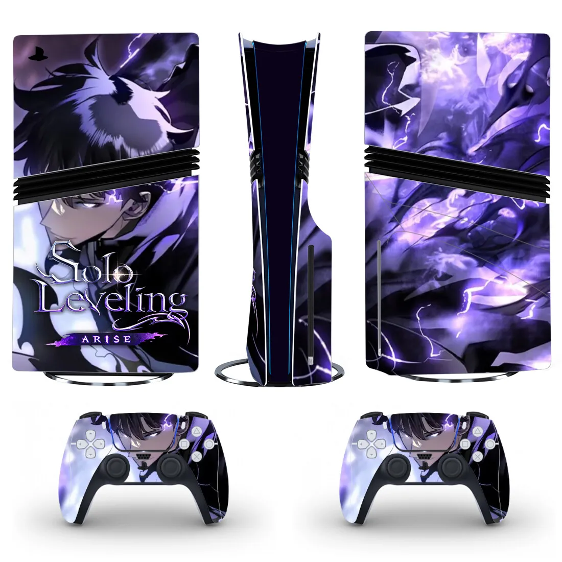 Anime Solo Leveling PS5 Pro Disc Skin Sticker Sticker Cover voor console en 2-controllers Nieuwe PS5 Pro Disk Skin Vinyl