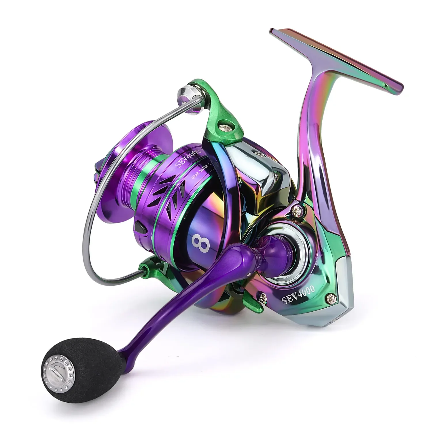 Sougayilang Spinning Angelrolle 5,2:1 Hochgeschwindigkeitsverhältnis EVA Grip Max Drag 12 kg Griff Karpfenbarsch für Süßwasser-Angelrolle – Detail 4