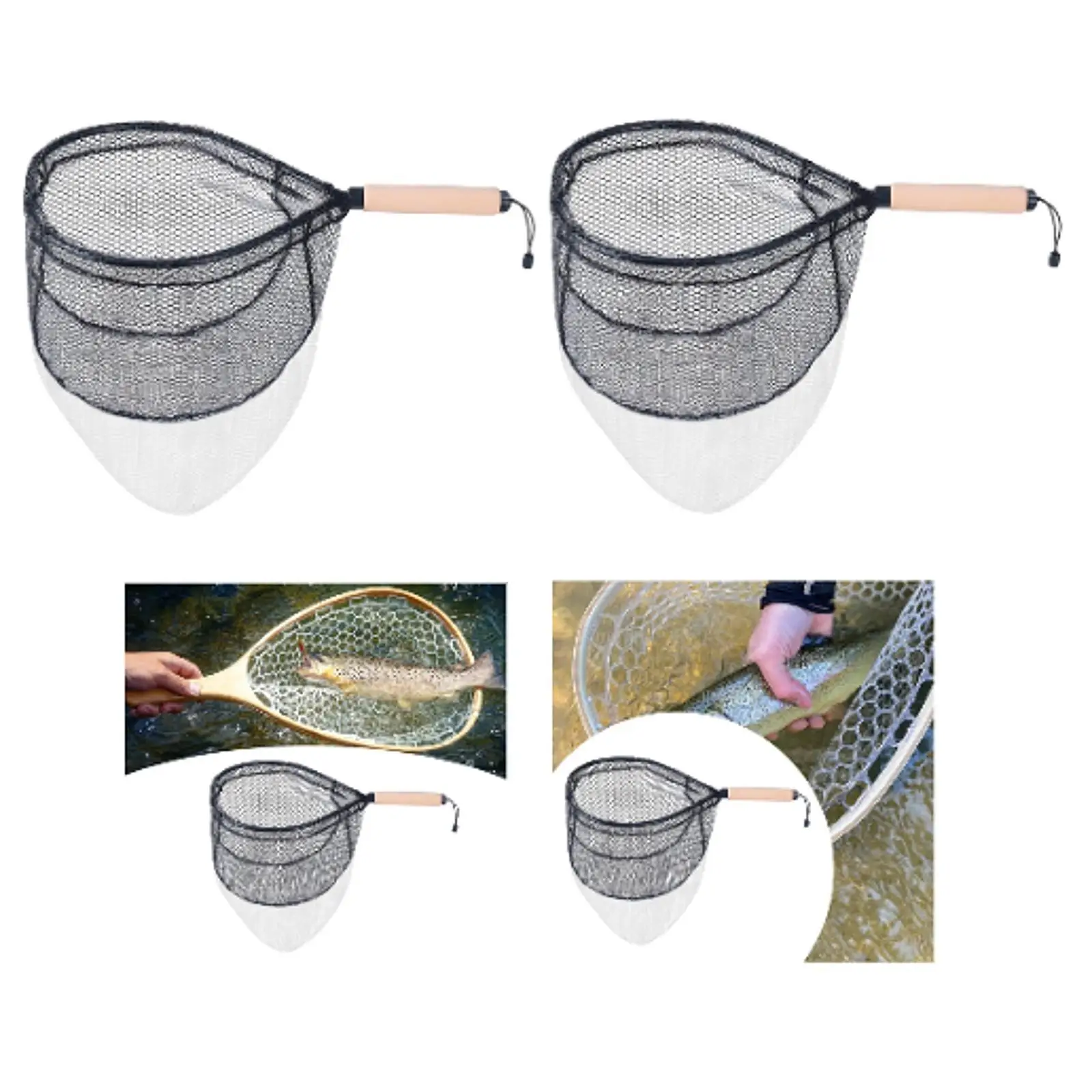 

Посадочная сеть с короткой ручкой, портативная многоцелевая рыболовная сеть для детей и взрослых