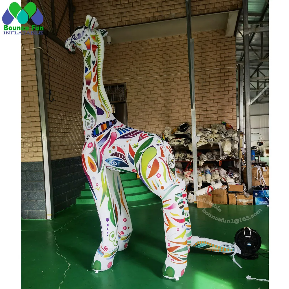 Free Shipping 3m/10ft Colorful Giant Inflatable Giraffe Advertising Animal Toy Cartoon For Zoo Outdoor Decoration Circus Event