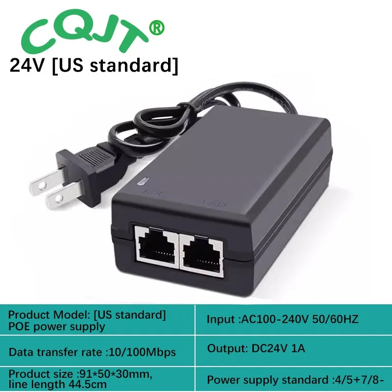 

1PCS POE Adapter DC 24V 1A Wall Plug POE Injector Ethernet Adapter IP Phone / Camera Power Supply Charger EU US UK plug