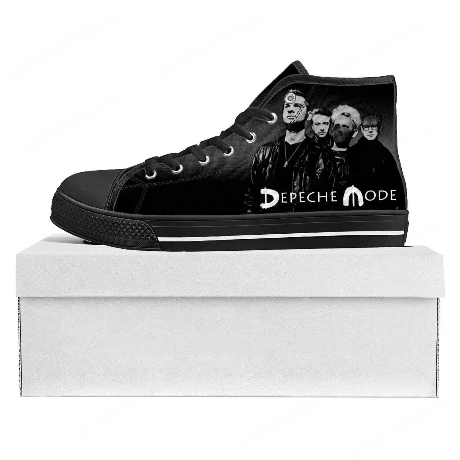 Depeche Rock Band Mode High Top High Quality Sneakers Mens Womens Teenager Canvas Sneaker Casual Couple Shoes Custom Shoe Black
