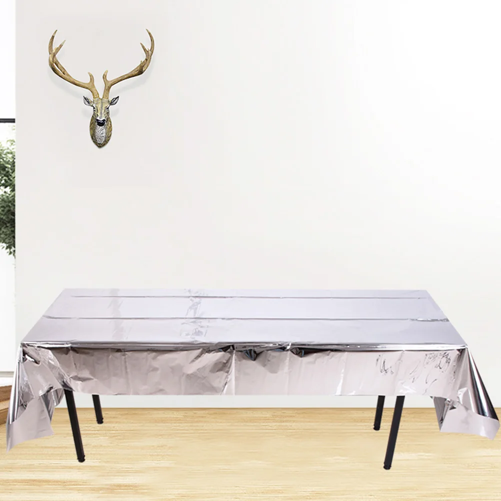 

Decor Glossy Aluminum Foil Tablecloth Christmas Tablecloths Festival Party Decorations Wedding