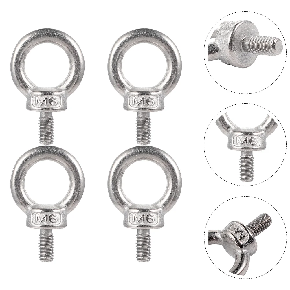 

4 Pcs Stainless Steel Eye Bolts Anti Rust Heavy Duty Lifting Hardware for Construction Shipbuilding Marine Use Corrosion