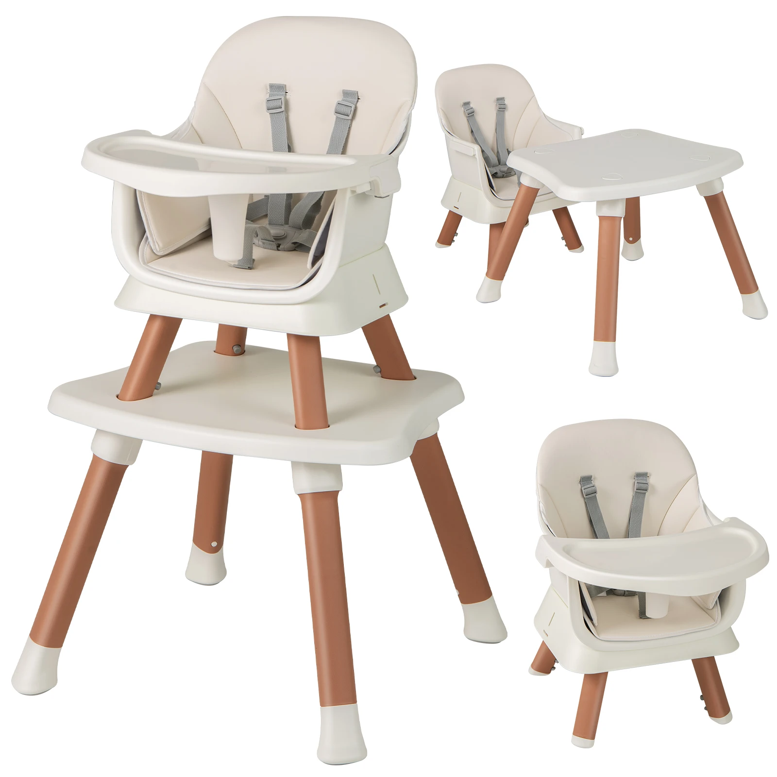 Chaise haute 6 en 1 pour bébé, chaise haute, chaise de salle à manger, Table d'apprentissage, Table de blocs de construction et ensemble de sièges pour enfants