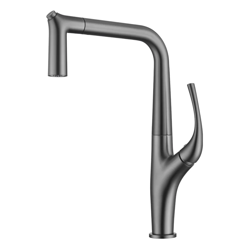 

Contemporary kitchen pull-out hot and cold all-copper faucet