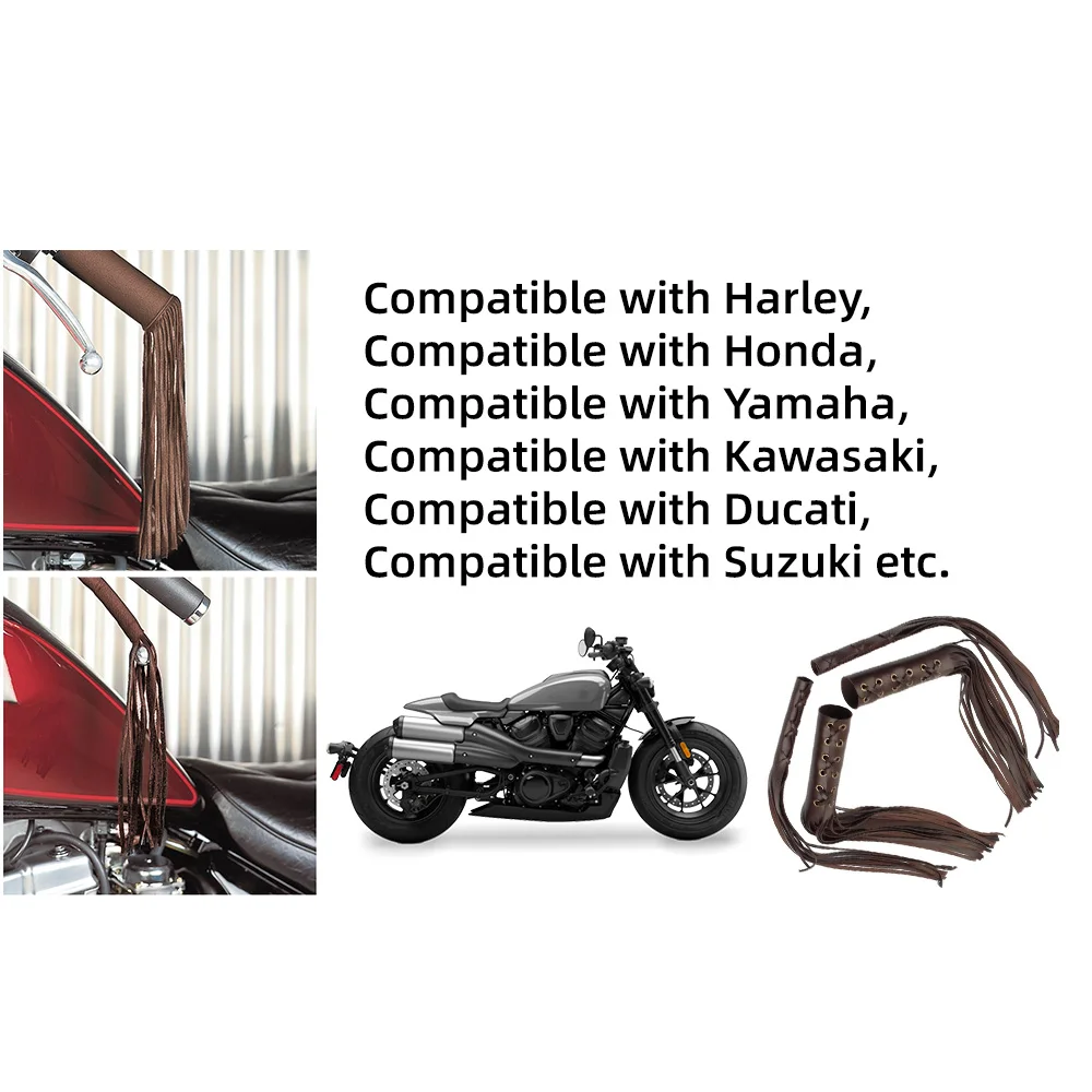 

22/25mm Motorcycle Hand Grips Leather Fringe Brake Lever Cover For Harley Indian Chief Classic Cruiser Chopper Cafe Racer