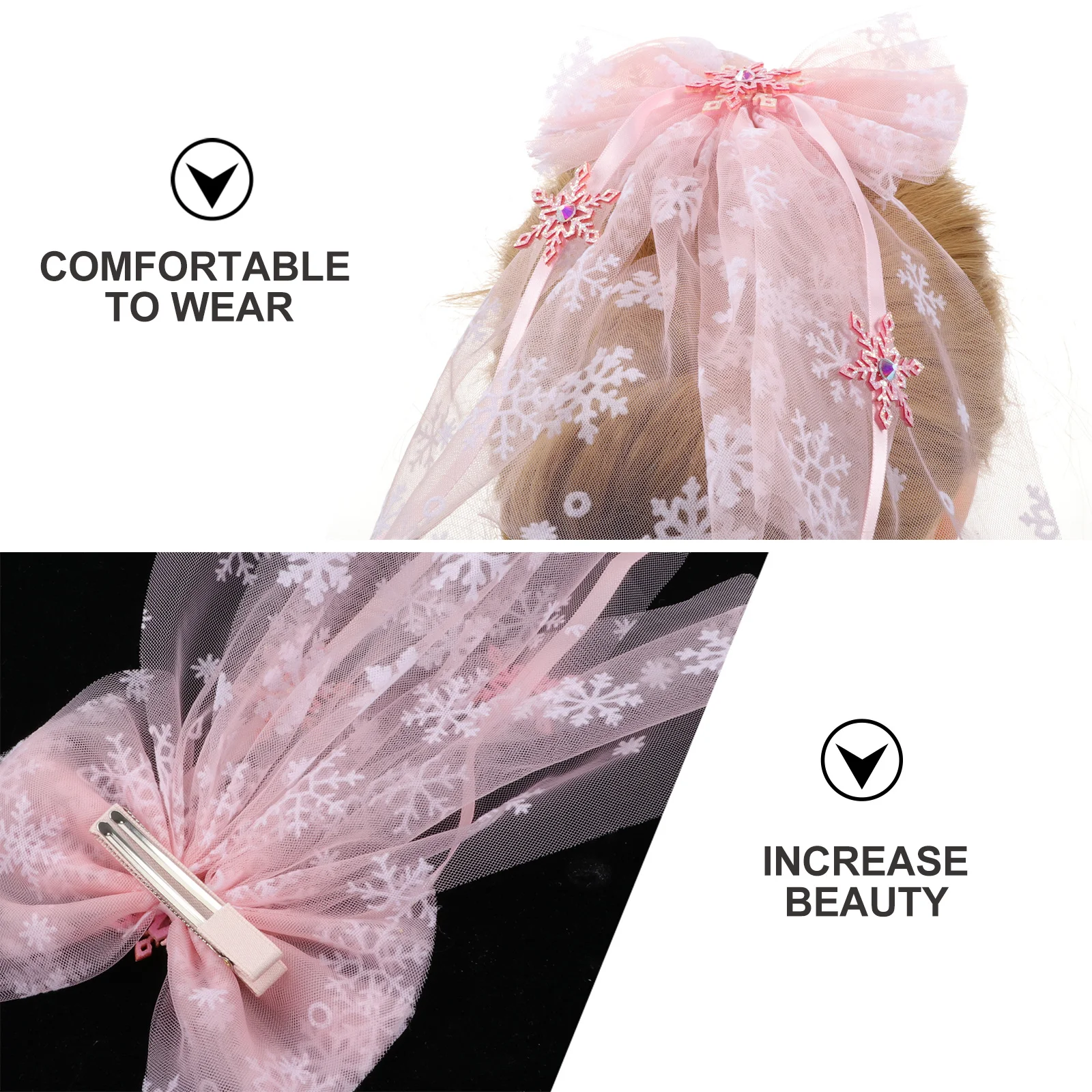 

1pc Gauze Clip Snowflake Hairpin Fairy Clamp For Girls Party Performance Performance Hair Clip Prop Hair Accessory