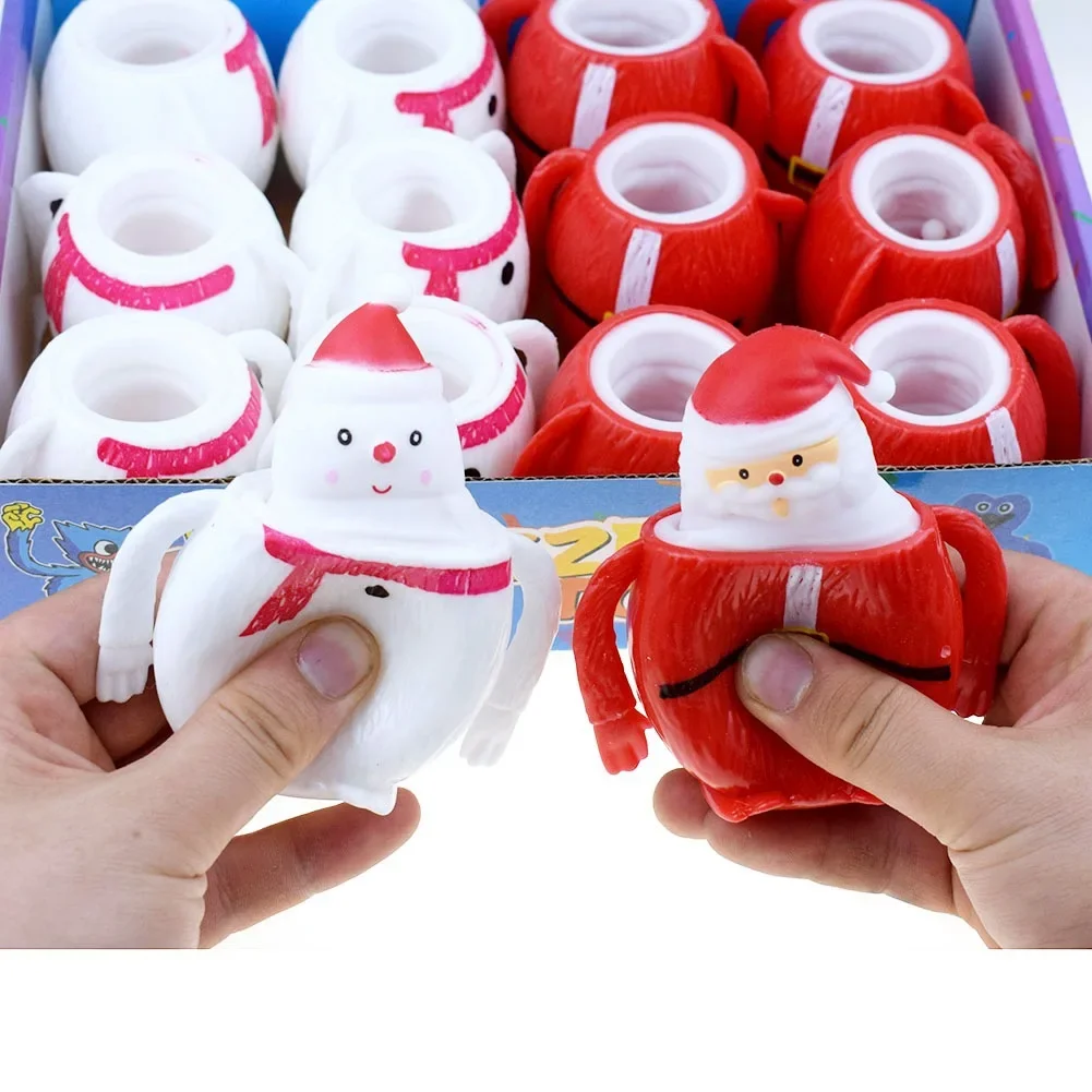 

NEW Kids Cute Santa Boy Squeeze Cup Decompress Snowman Cup Creative Prank Pinching Music Gifts Toys To Children