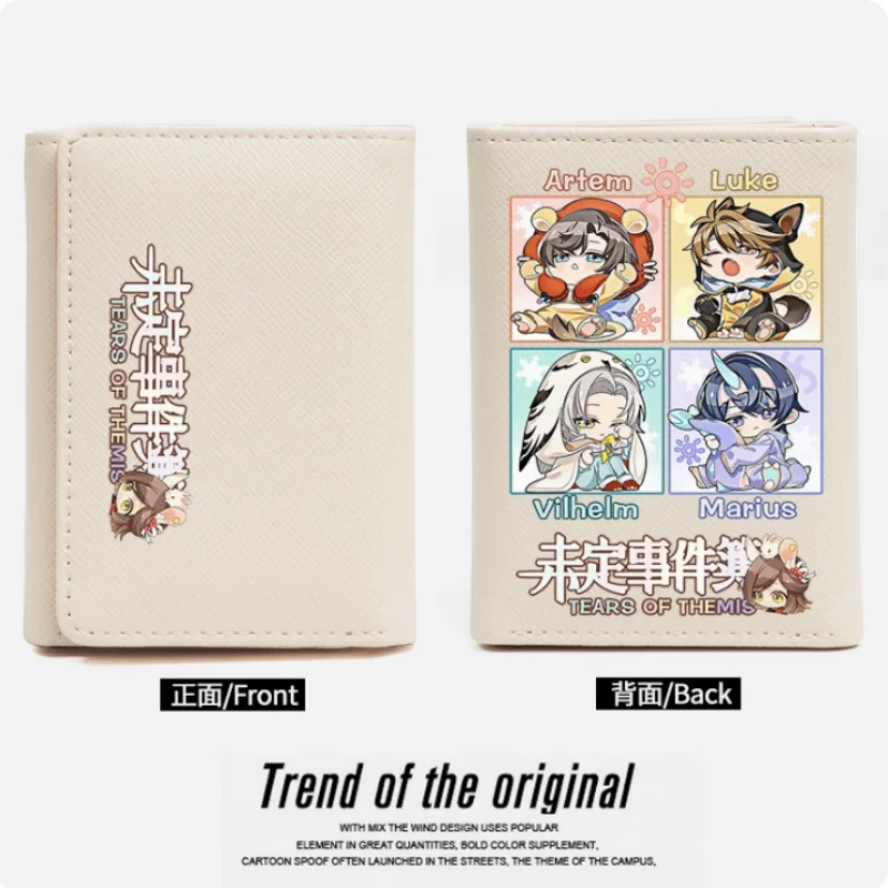 Anime Tears of Themis Luke Artem Vilhelm billeteras de moda, monedero de PU, tarjetero, bolso de dinero con broche plegable, regalo de Cosplay, B237