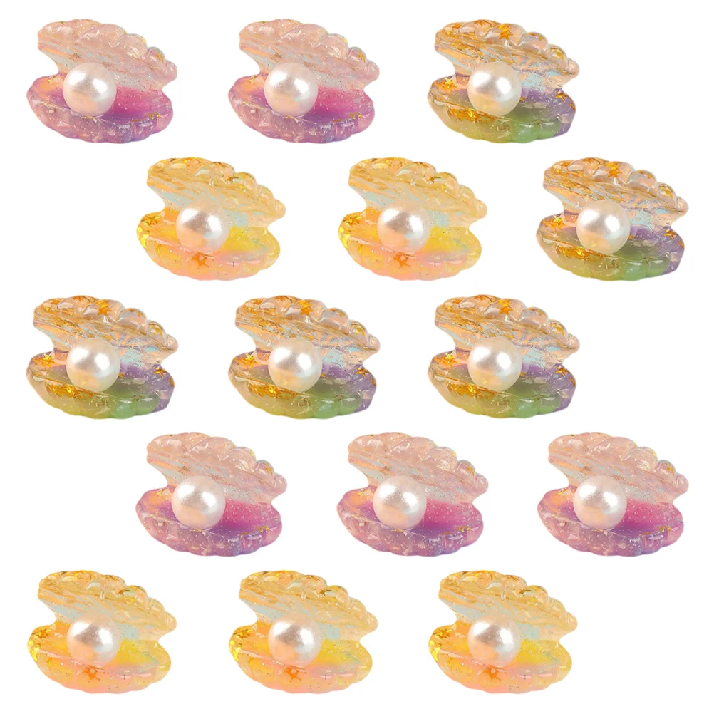 15 Pcs Luminous Pearl Shell Glow The Dark Miniature Statue Desktop Decor Fish Tank Glowing Decorations