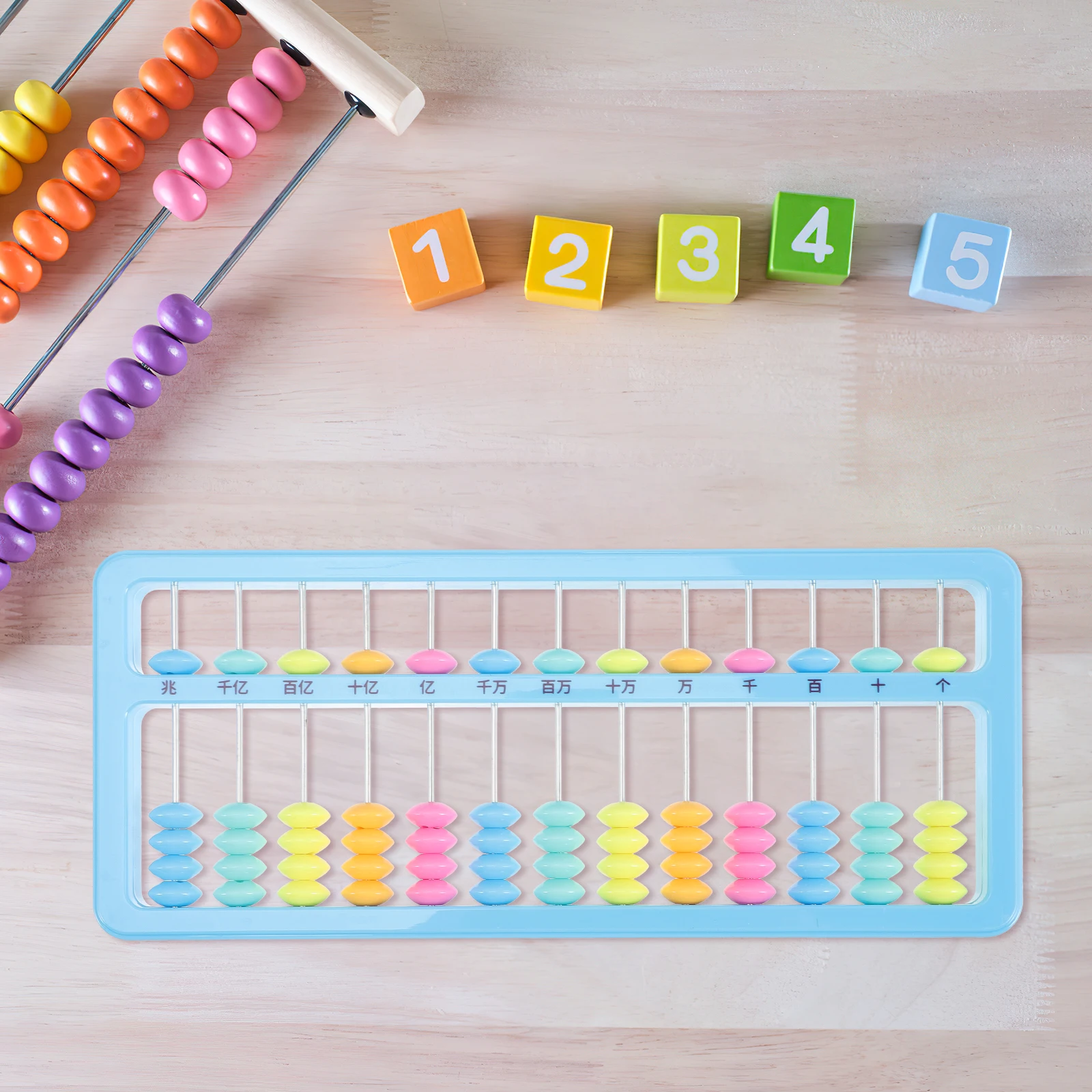 

1pcs Kids Abacus 5 Beads 11 Stages Random Color Children Math Toy Mental Arithmetic Teaching Aid Plastic Math Manipulatives