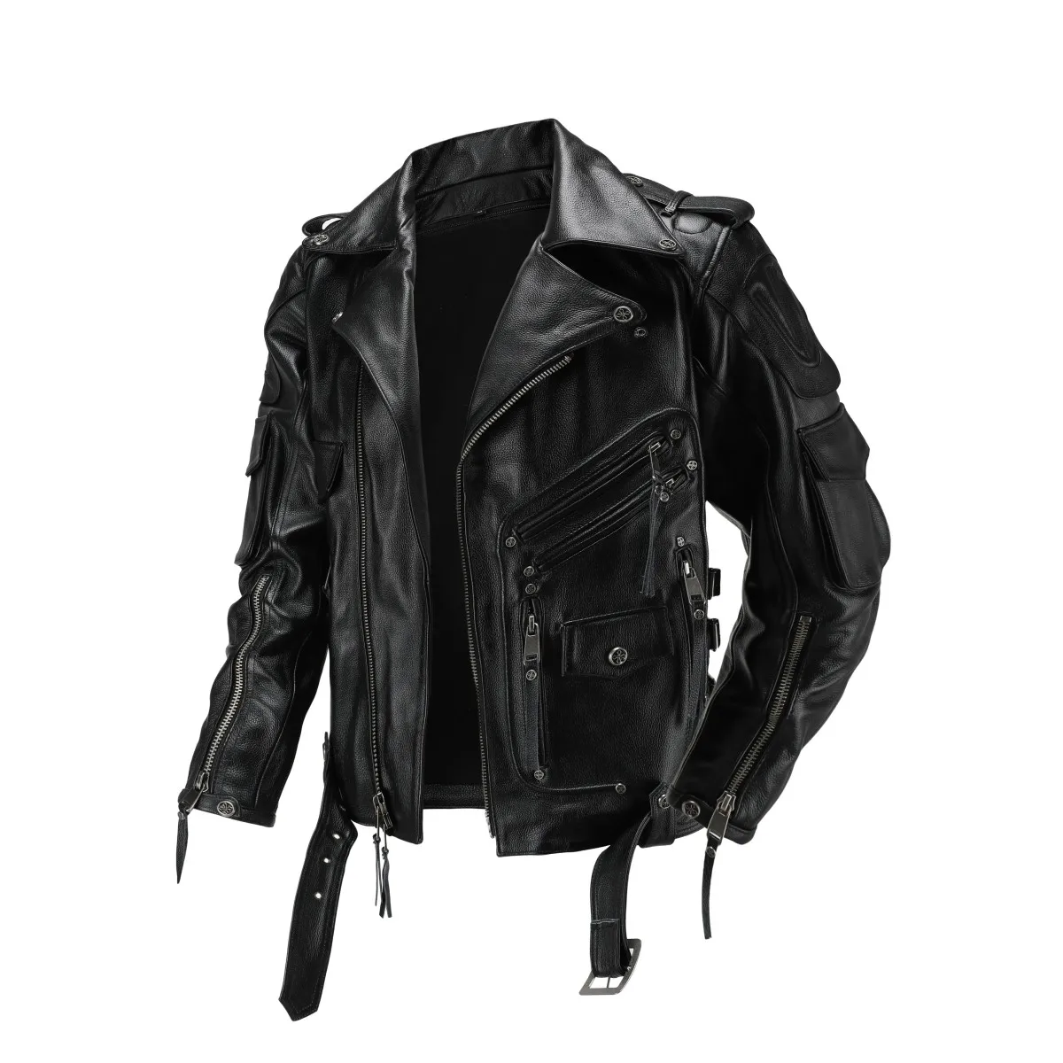Copersian Men\'s Natural Leather Motorcycle Jacket Top Layer Causal Vintage Retro Moto Suit Leather Coat  Dropshipping Factory