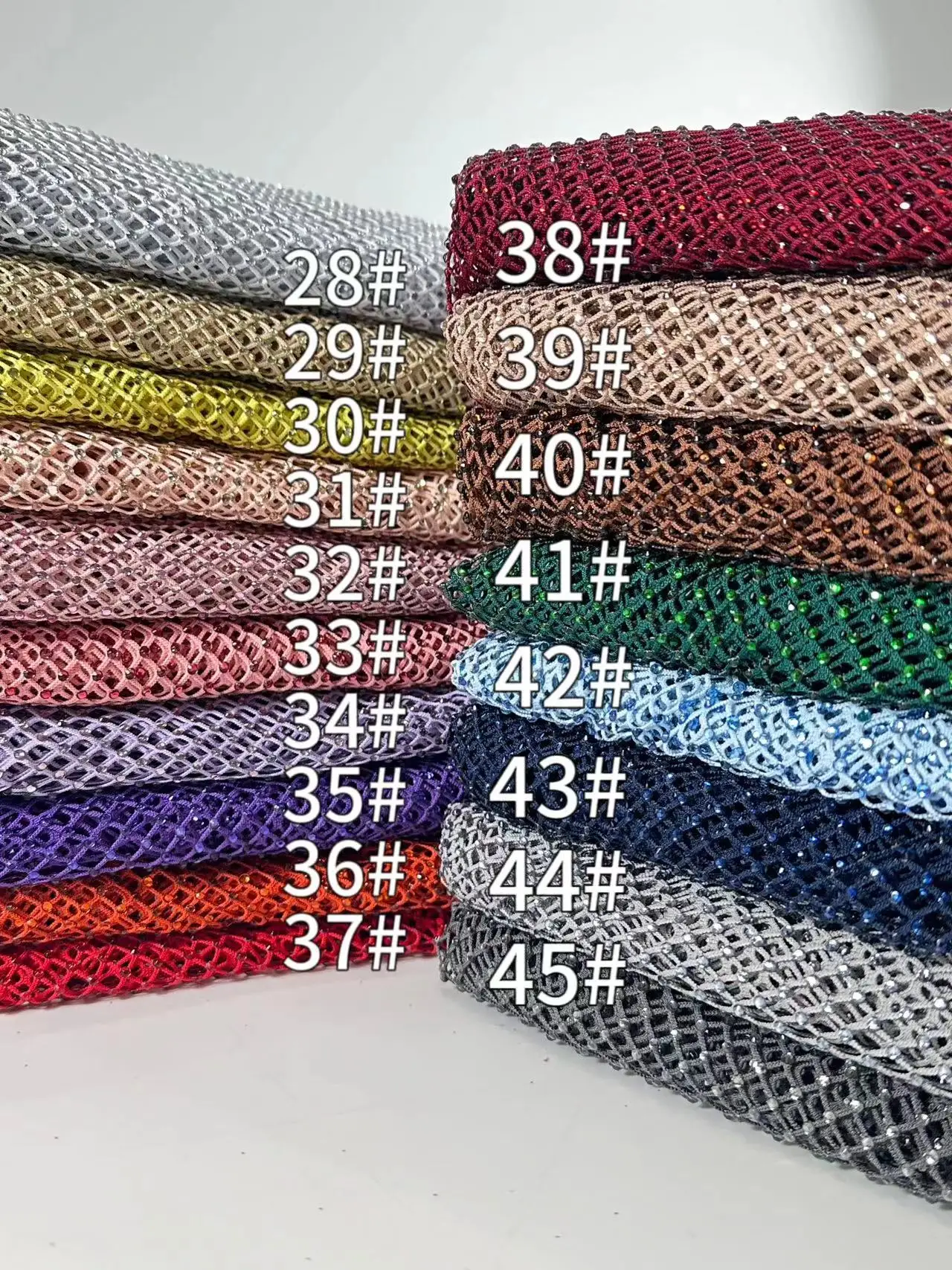 1 야드 나이지리아 비즈 레이스 패브릭 아프리카 수 놓은 두바이 새로운 2025 Tulle 레이스 직물 라인 석 KB0630 파티 드레스