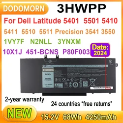 Nowy Laptop 3hwpp bateria do Dell 5401 szerokości geograficznej 5501 5410 5411 5510 5511, dla precyzji Dell 3541 3550 3551 1 vy7f N2NLL P80F003