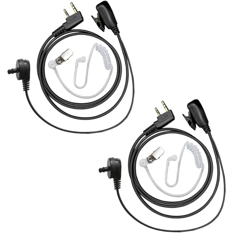 2 uds tubo acústico oculto Walkie Talkie auricular Radio bidireccional Walkie Talkie auriculares con micrófono 2 pines PTT para Baofeng Kenwood