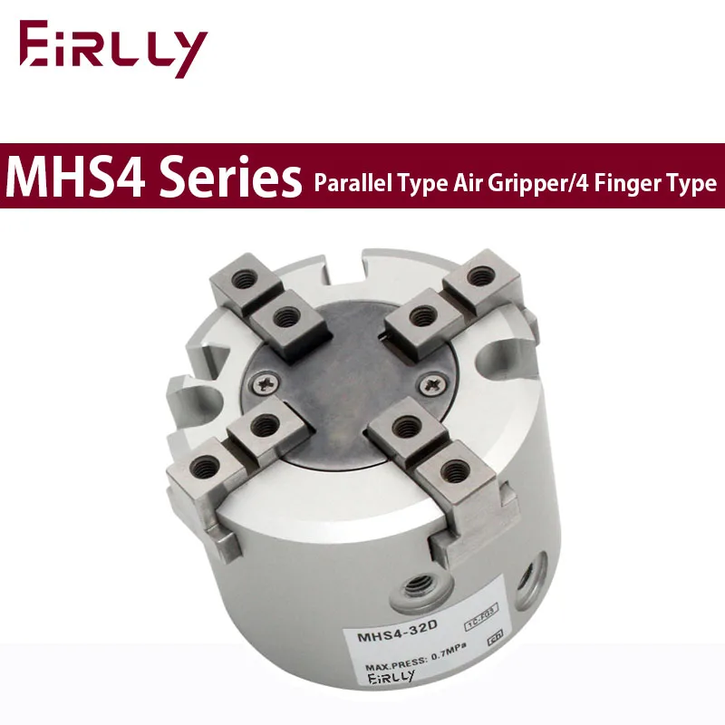 

MHS4 16D 20D 25D 32D 40D 50D 63D Parallel Style Air Gripper 4 Finger Double Action Rotating Cylinder