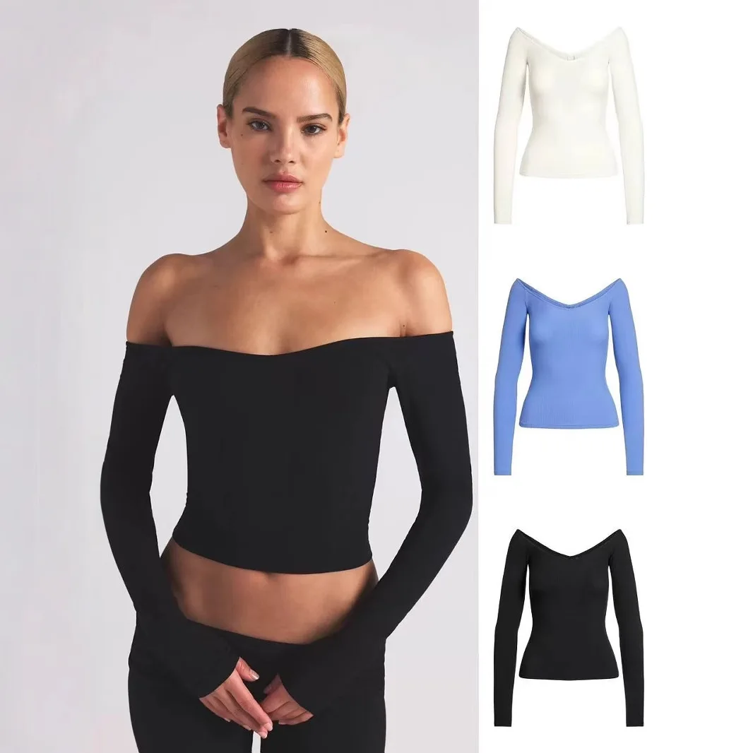 

Повседневная футболка с длинным светом и рюшами, женская облегающая футболка из хлопка, топ из модального волокна, мягкий свободный топ с оulder