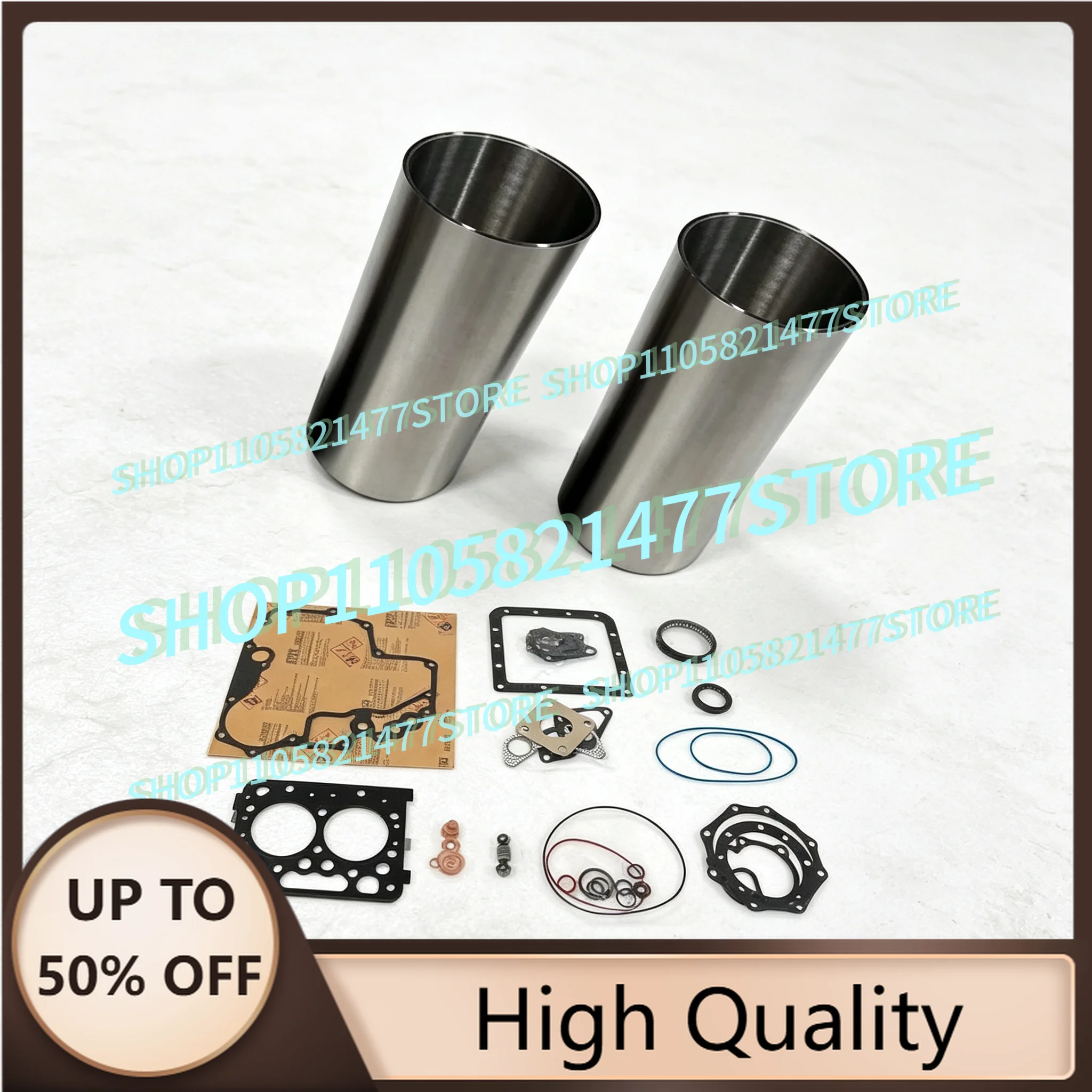 Z402 Full Gasket Set+ 2 PCS Cylinder Liner Full For Overhaul Rebuild Kit Engine Parts 15281-21110 64*2HK+1.5+3mm