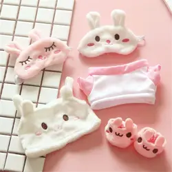 20CM ubranka dla lalki pluszowe topy słodki miś ogólnie miękka maska Eyeshade ucho królika Mini buty dla korei Idol akcesoria dla lalek