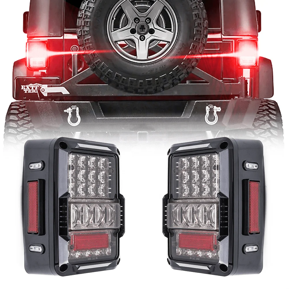 NewFor Jeep Wrangler JK Transparent Lens Tail Light With Turn Signal and Reversing Tail Light