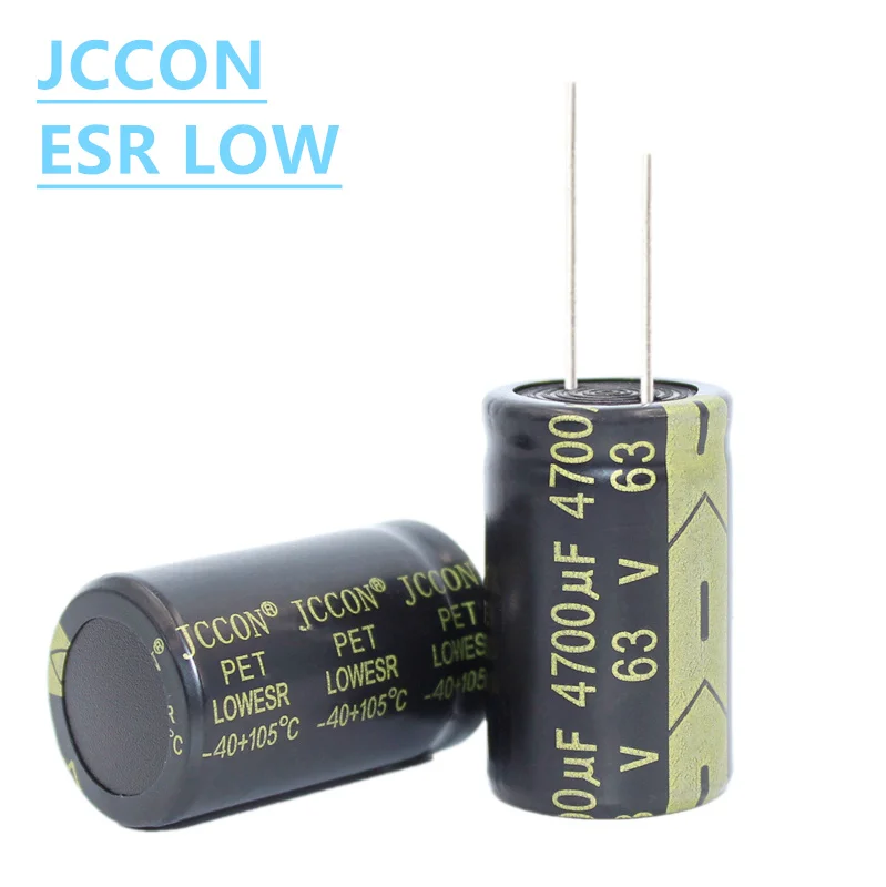 2Pcs JCCON Aluminum Electrolytic Capacitor 63v4700uf 22x42 High Frequency Low ESR Low Resistance Capacitors
