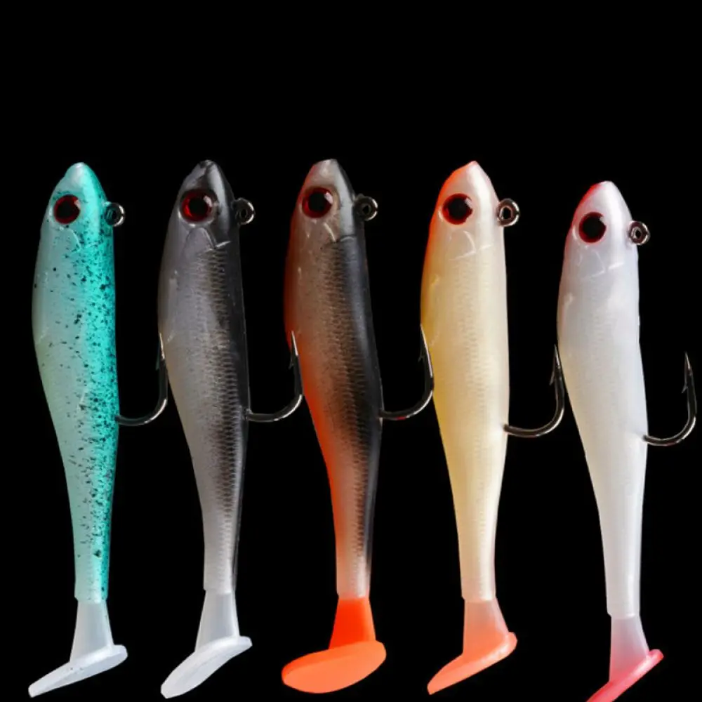 Artificial T Tail Soft Bait Lead Weighted Fishing Lure For Predator Fish Bass Walleye Bionic Swimbait Fishing Tool