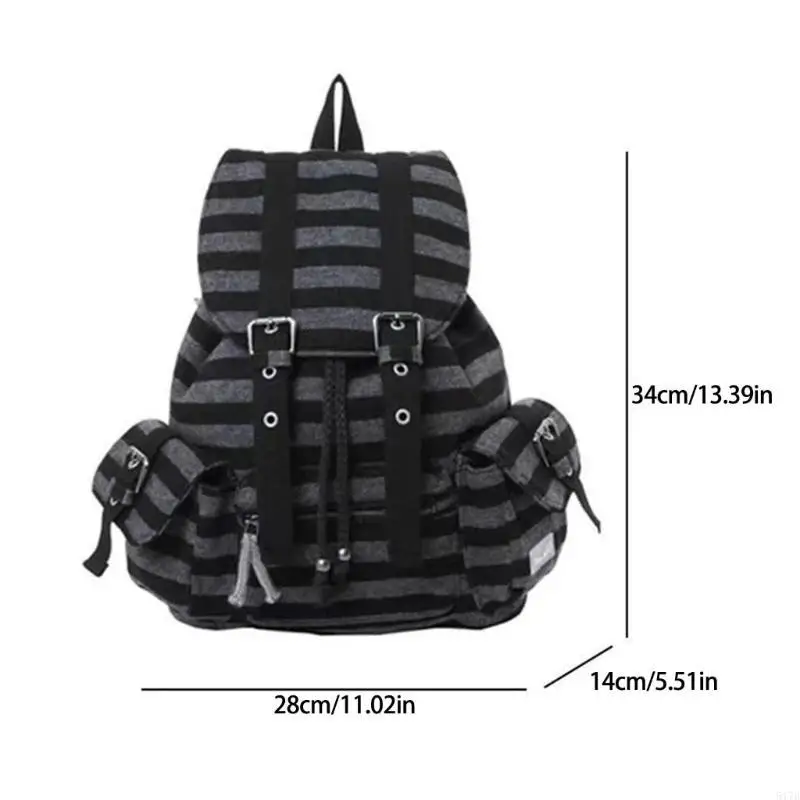 

Large Capacity Daypacks Retro Stripes Backpack School Bag Travel Backpack 517D