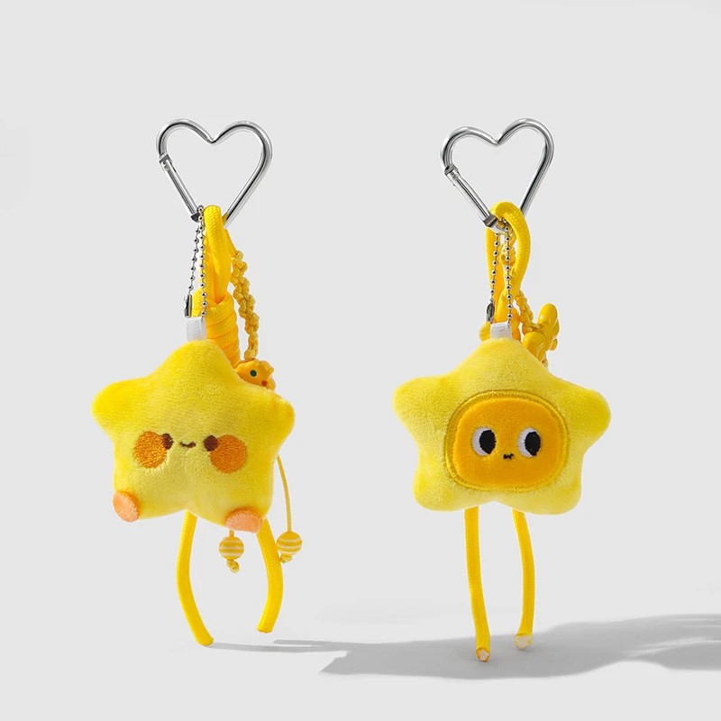 Entzückender animierter Stern-Plüsch-Schlüsselanhänger, weicher Spielzeug-Schlüsselanhänger, Autoschlüsselhalter, Taschenanhänger, Rucksack-Auto-Hängedekoration, Paar Geschenke