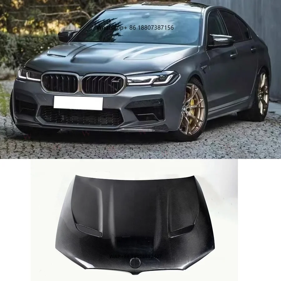 

CS Style Real Carbon Fiber Hood Bonnet forBMW 5 Series G30 G38 F90 M5 Front Engine Hood Vent Cover 2019+