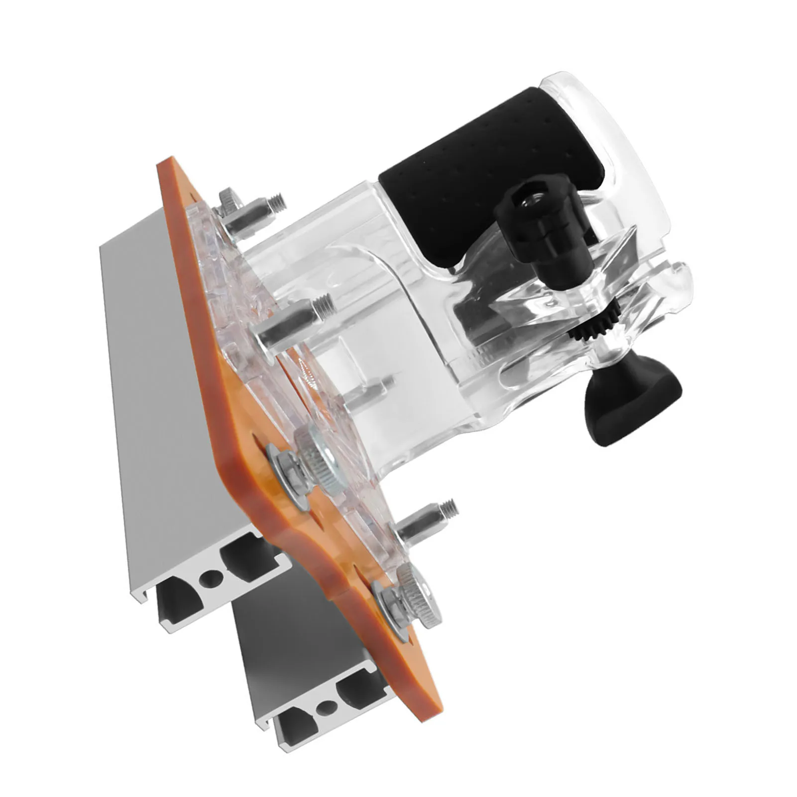 Wood Router Base Compact Wide Application Accurate Slotting Aluminum Alloy Router Slotting Bracket for Finishing