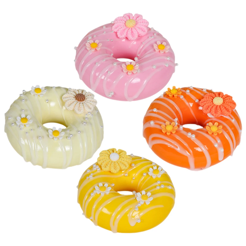 

4 PCS Simulated Donut Decoration Donuts Doughnut Models Bread Artificial Desserts