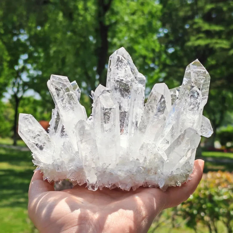 

Natural Crystal Cluster Clear Quartz Citrine Mineral Specimen Reiki Stones Ornaments for Healing Fengshui Meditation Home Decor