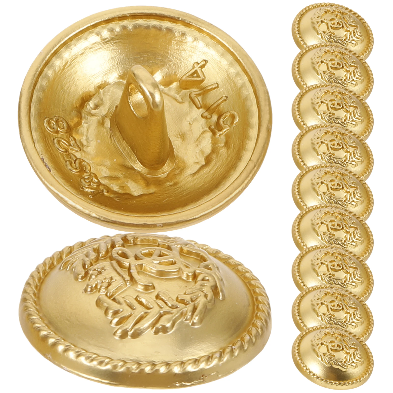 

20pcs Crown Decorative Metal Shirt Buttons for Sewing Clothes Accessories Golden Handmade Sturdy.CustomButton For Coat Jackets