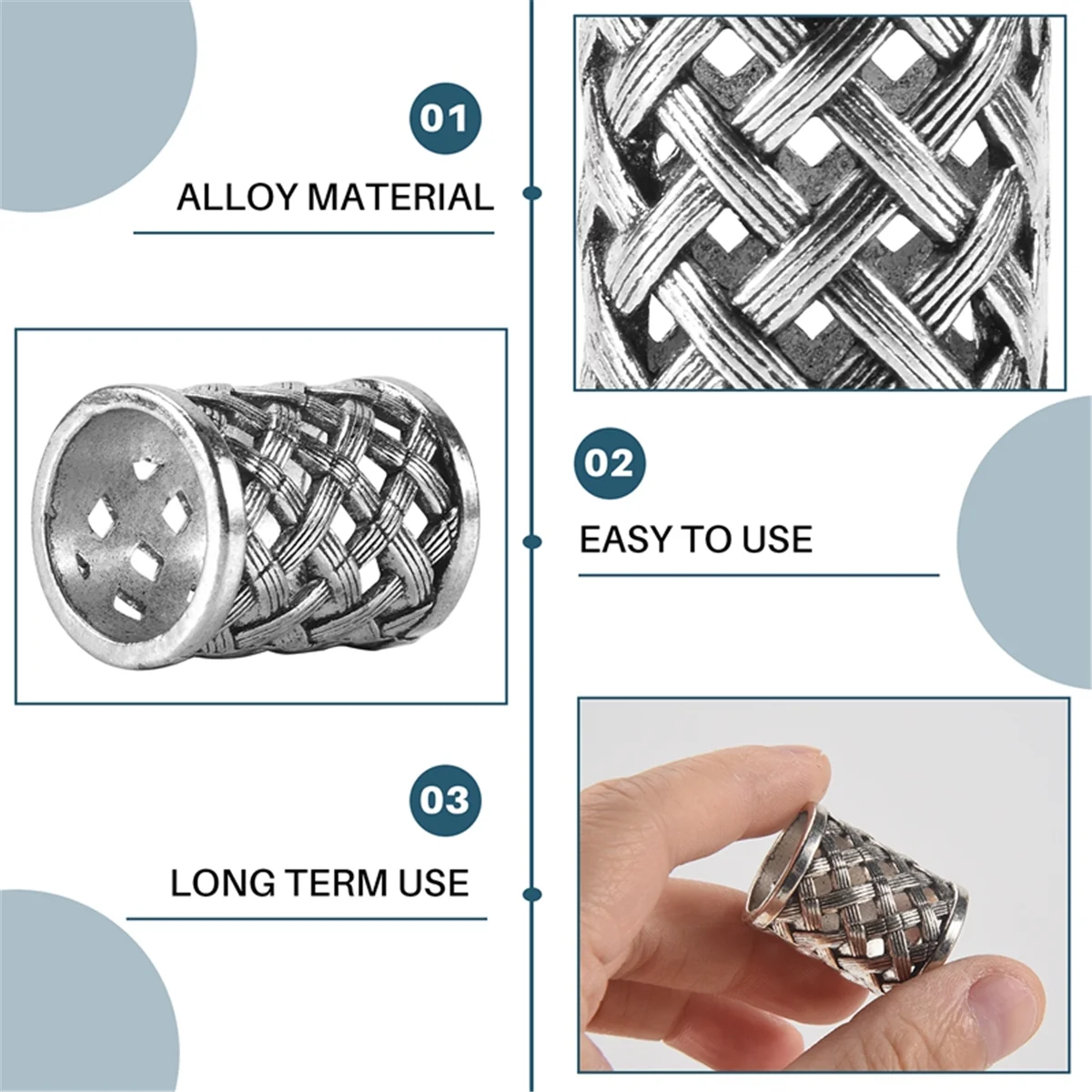 ACKOR Vintage Antique Bronze Hair Braid Beard Dreadlock Beads Rings Tube Viking Rune Charm Pendant for DIY Necklace Jewelry