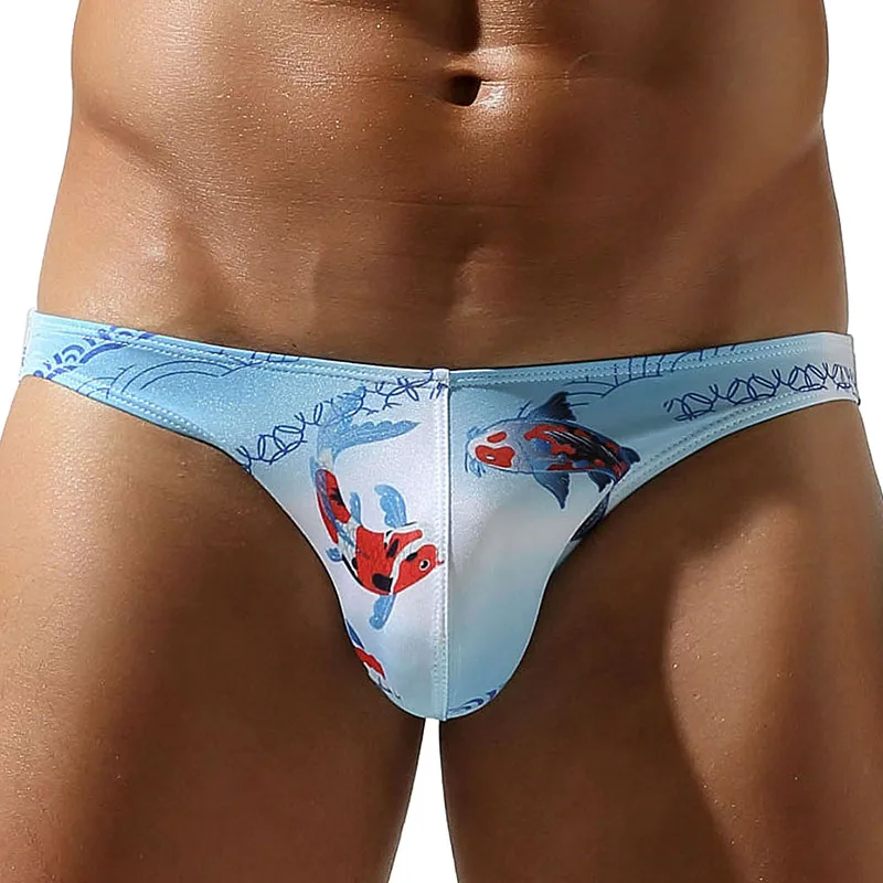 

Мужское нижнее белье с треугольными чашками, легкий ледяной шелк, высокая эластичность, дышащая заниженная талия, сексуальный новый стиль